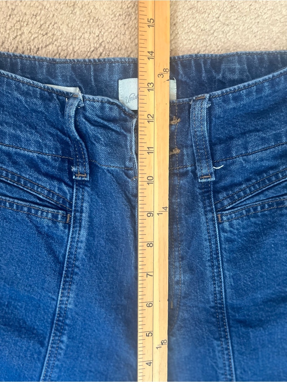 Universal Thread High Rise Wide Leg Jean Size 6 Dark Wash 70’s Retro Long Lean - Picture 9 of 11